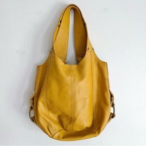 Joe’s Jeans Y2k 2000’s Boho Style Studded Leather Hobo Shoulder Bag Tan Yellow